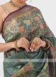 Organza Sequins And Printed Saree